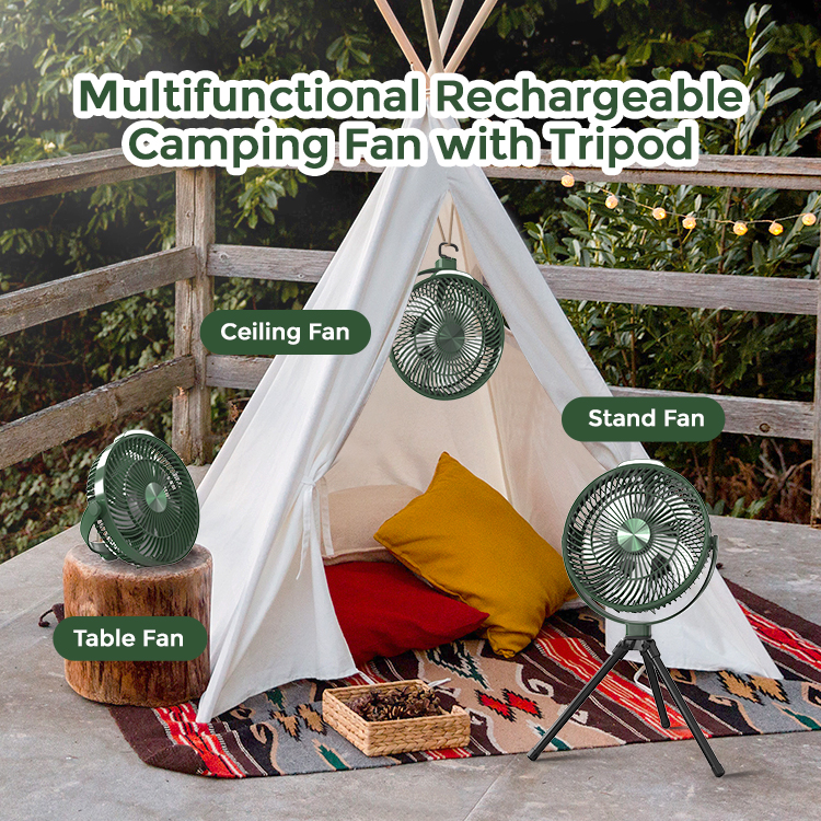 Portable Rechargeable Tripod Camping Tent Fan