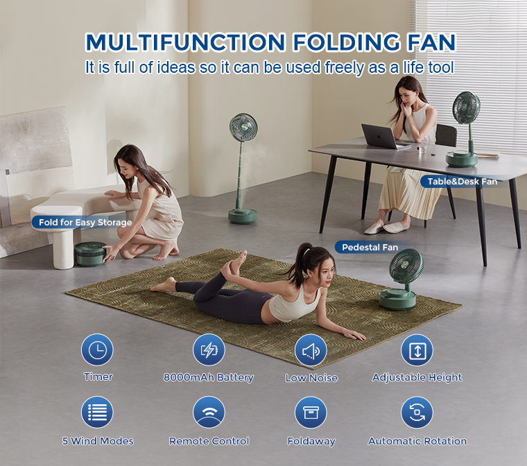 EDON E908: A 2 in 1 Rechargeable fan, Storage Floor Fan!
