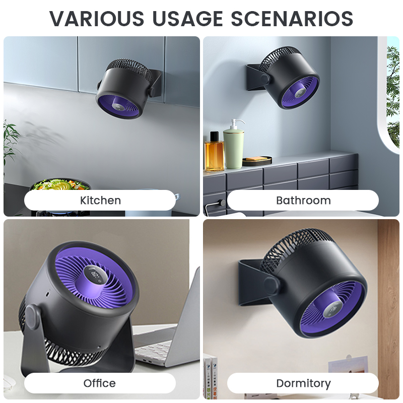 Portable Rechargeable Table Wall-Mounted Barrel Fan