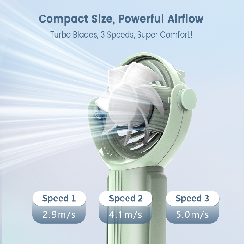 EDON E115 270° Rotation Handheld Fan with Curved Cover