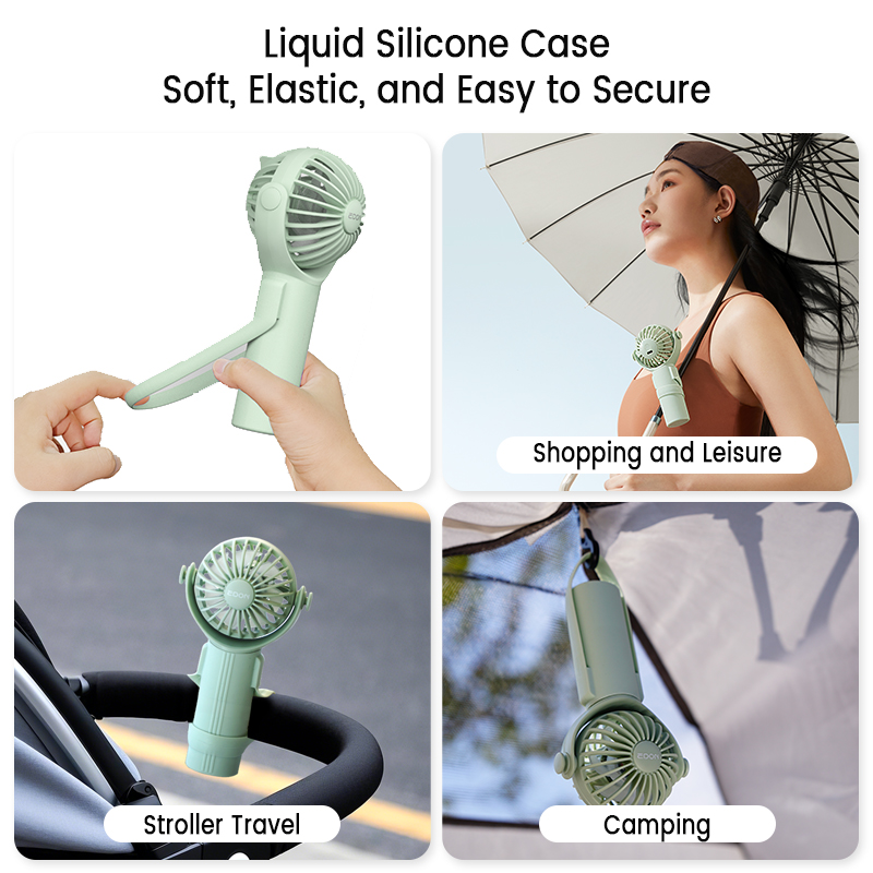 EDON E115 270° Rotation Handheld Fan with Curved Cover