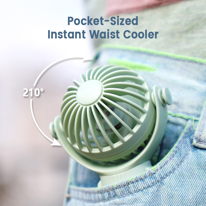 EDON E115 270° Rotation Handheld Fan with Curved Cover