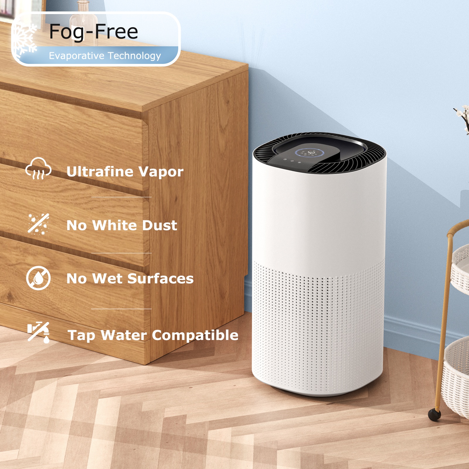 EDON Evaporative No Fog Humidifier 7.5L Large Capacity Humidifiers for Home