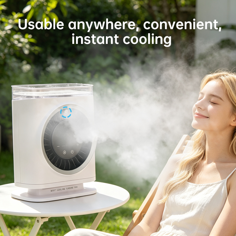Japan Korea Home Camping Semiconductor Cooling Table Fan Portable Misting Fan Rechargeable Air Cooler Fan