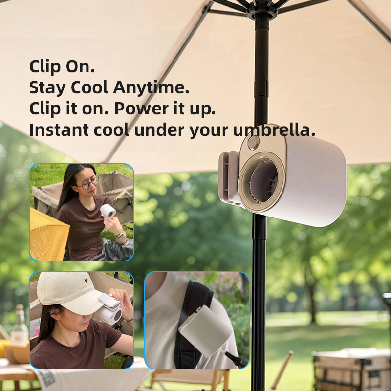EDON 100-Speed USB-rechargeable Portable Hanging Neck/Waist Clip Wearable Fan for Household Use